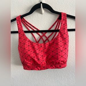 New Without Tags Victoria Secret Strappy Red Pink Spider Web Sports Bra